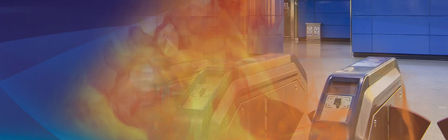 GAR_Fire Rated Fibre_Banner - Image of Fire in a train/metro entrance